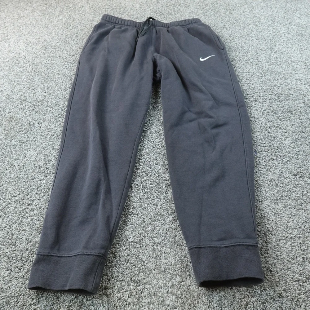 Nike Sweatpants Mens L Gray Fleece Jogger Drawstring Athletic Workout Gym Pants